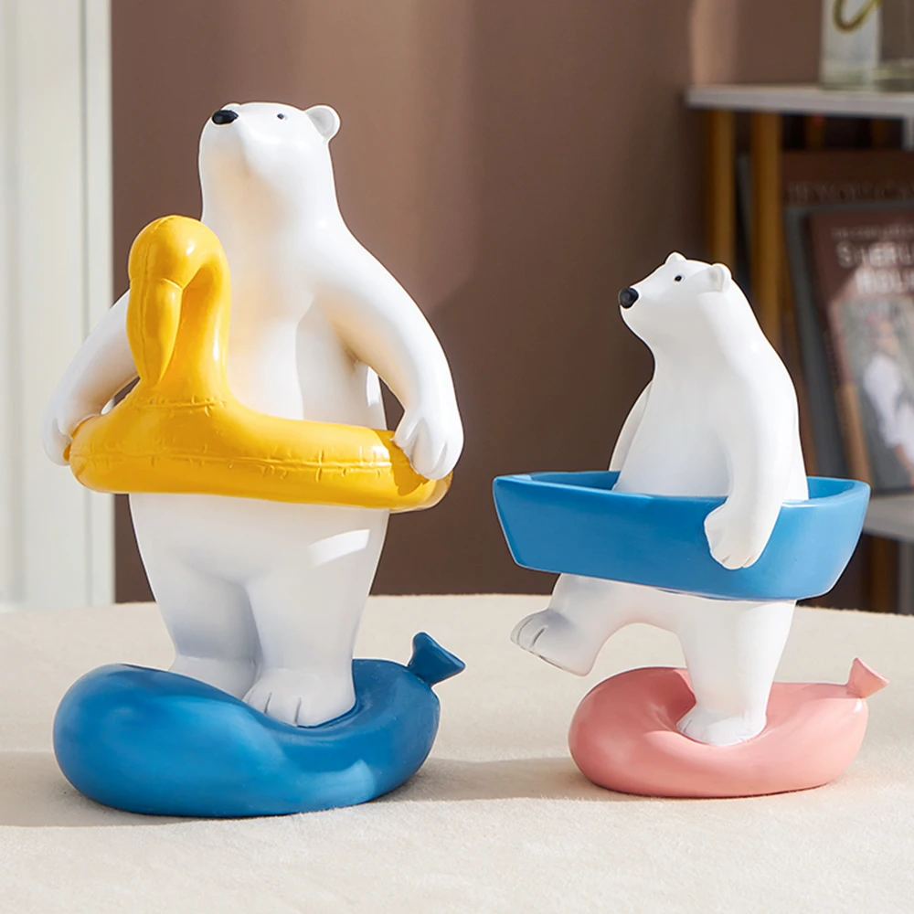 

Polar Bear Statue Creative Animal Model Figurines for Interior Modern Home Decoration Accessories Living Room Decoration Gifts