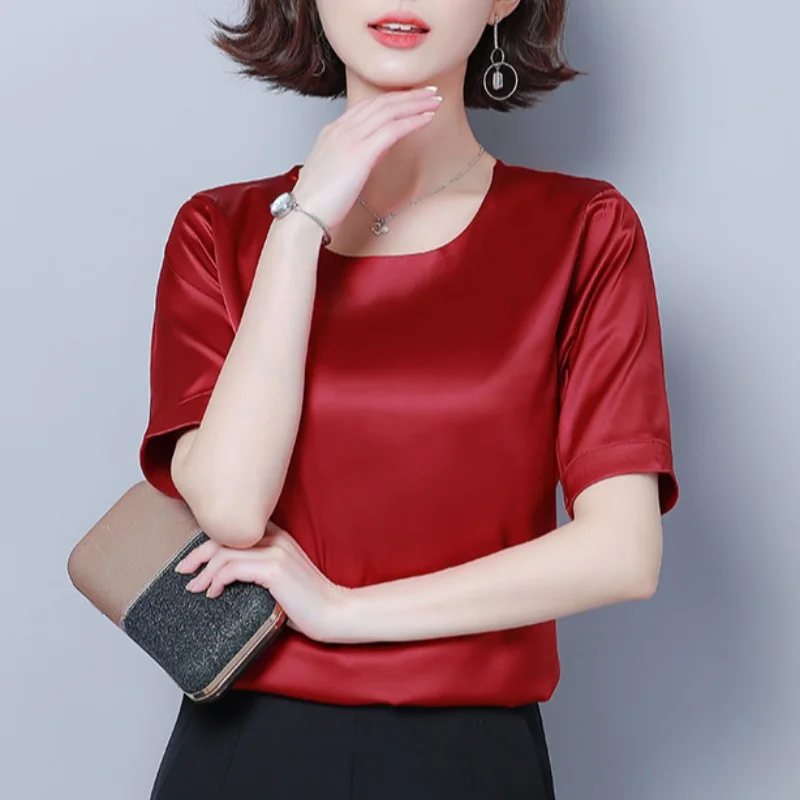 Fashion O-Neck Solid Color All-match Korean Blouse Women's Clothing 2023 Spring New Oversized Casual Pullovers Office Lady Shirt