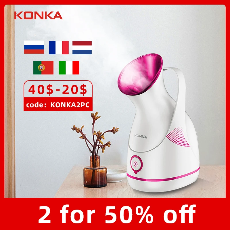 KONKA Facial Steamer Machine 140ml Household Skin Care Electric Vaporizador Deeply Cleaning SPA Face Sprayer Cleaner