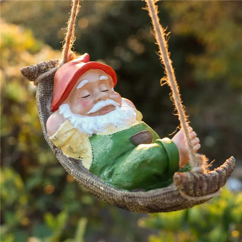 

Funny Gnome Resin Statue Garden Dwarfs Miniature Figurines Micro Landscape Crafts Garden Home Decoration Crates