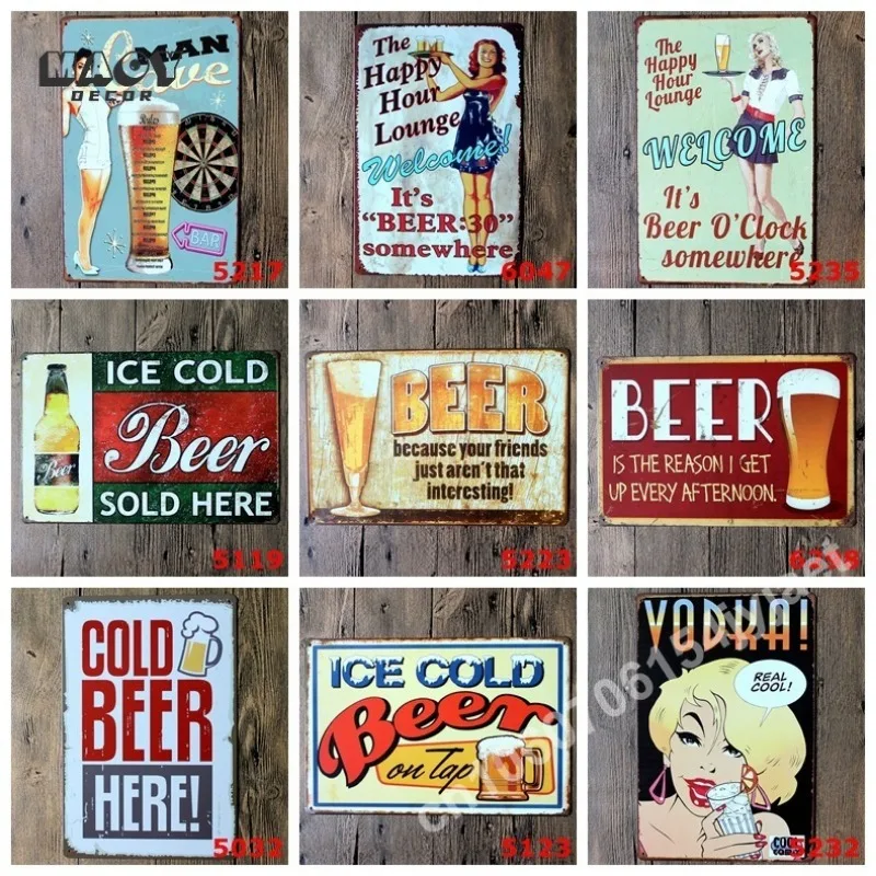 

Cocktail Tin Sign Plaque Metal Sign Plate Vintage Posters Wall Art Decoration For Bar Pub Club Man Cave Iron Painting Home Decor