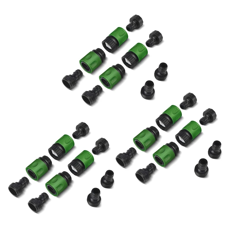 

GTBL Garden Quick Connect Release Water Hose Fittings Plastic Connectors, Male & Female 3/4 Inch GHT 30Pcs