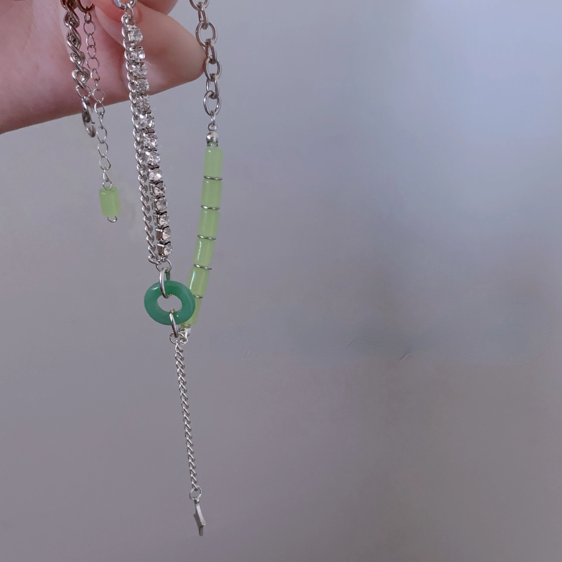 

Hot Sale Luxury Fashion Patchwork Jade Necklace Inlaid Zircon Pendant Jewelry for Women Girl Jewelry Gifts