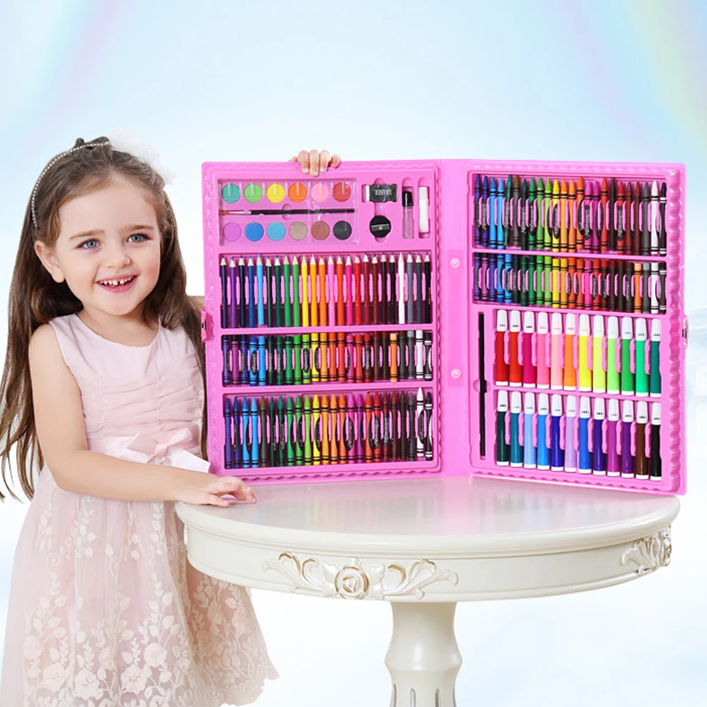 

168pcs Office Watercolor Marker Painting Art Set Pen Supplies Stationery Kit Gift Pencils Kids Brush Drawing Tools Box