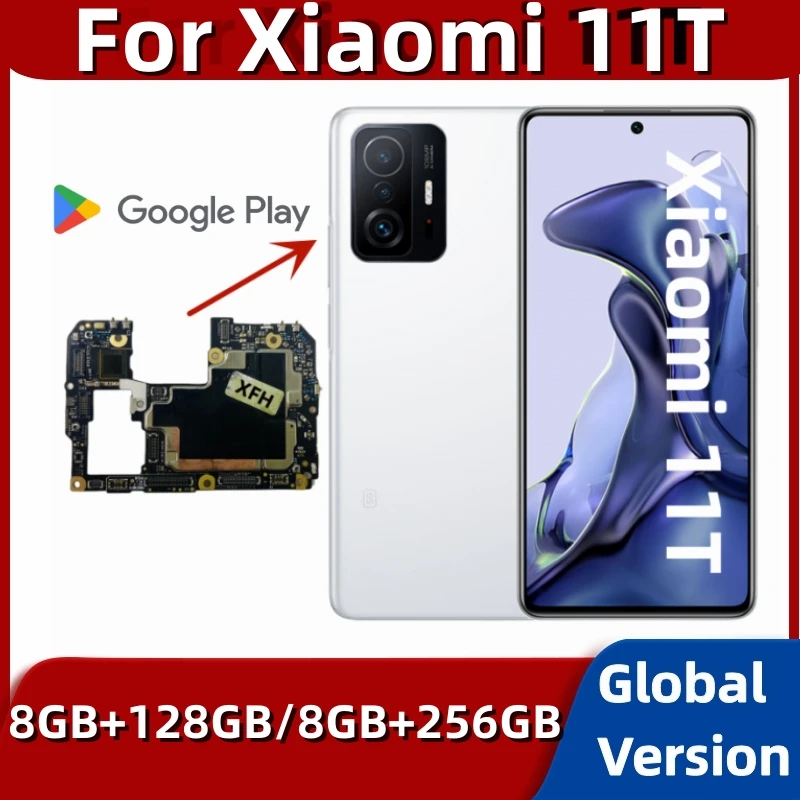 

Original Unlocked Mainboard For Xiaomi Mi 11T Mi11T 5G Main Circuit Board 128GB 256GB Global ROM Motherboard With Google Install