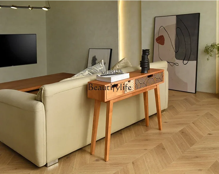 Стол из цельного дерева для прихожей. Скандинавский прихожая. Коридор. Простой