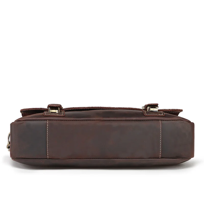 HUMERPAUL Business Briefcase Handbag for Laptop Crazy Horse Leather Messenger Office Bag Large Capacity Male Travel Shoulder Bag