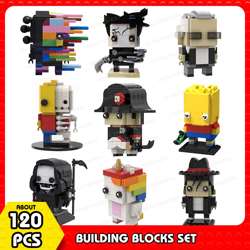 MOC Action Figures Super Hero Movie Characters Brickheadz Building Blocks Cartoon Anime Figures Toy for Children Birthday Gift