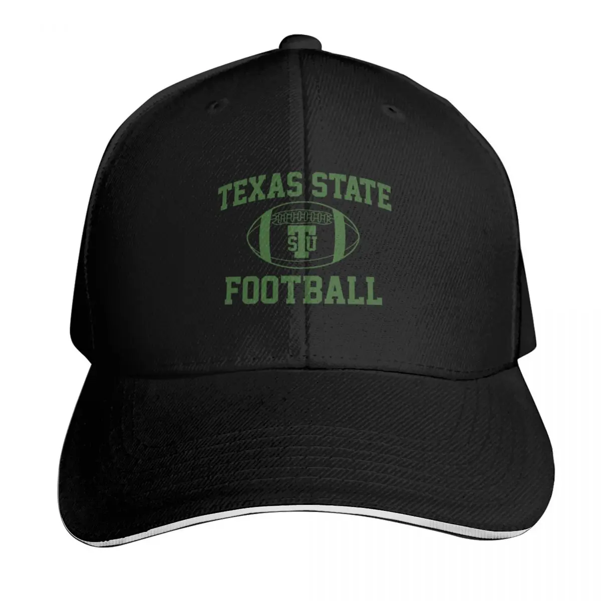 Фото Футбольная бейсболка Texas State Football, бейсболка большого размера, черная роскошная женская и мужская кепка Rave №1