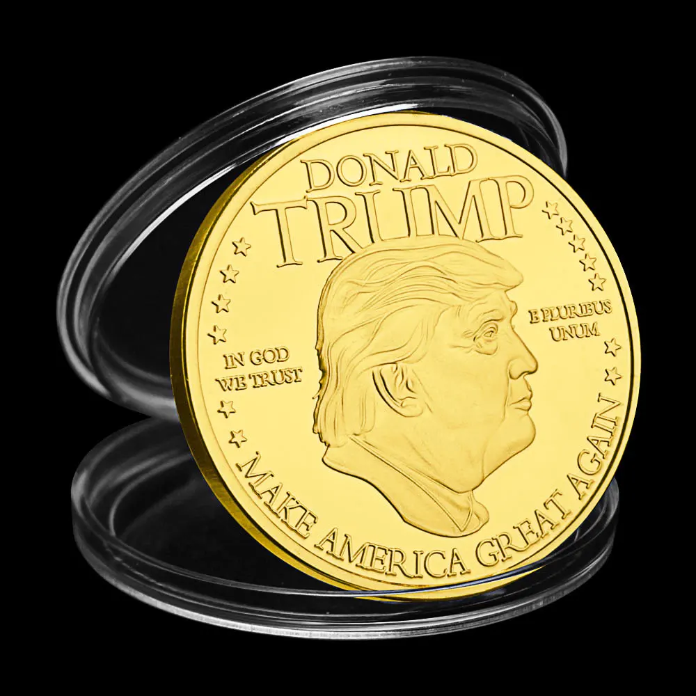 

45th President of United States Donald Trump Collectible Gold Plated Souvenir Coin Collection Art Commemorative Coin