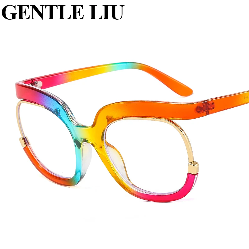 

Fashion Round Eyeglasses Frames for Ladies Anti Blue Light Glasses Women Oversized Optical Spectacle Frame Computer Eyewear