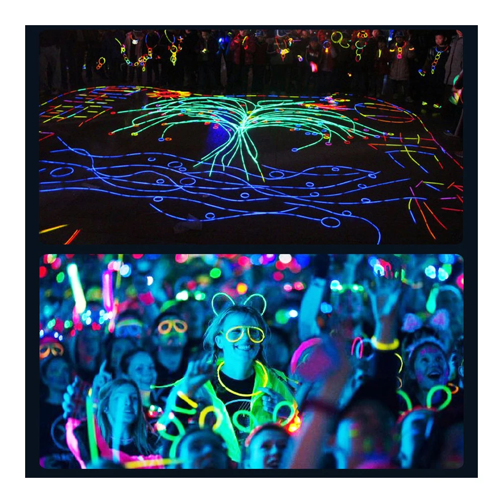 

Glow the Dark Party Supplies Wedding Rave Accessories Light Stick Fluorescent Bars Bracelets Neon Camping Halloween Decoration