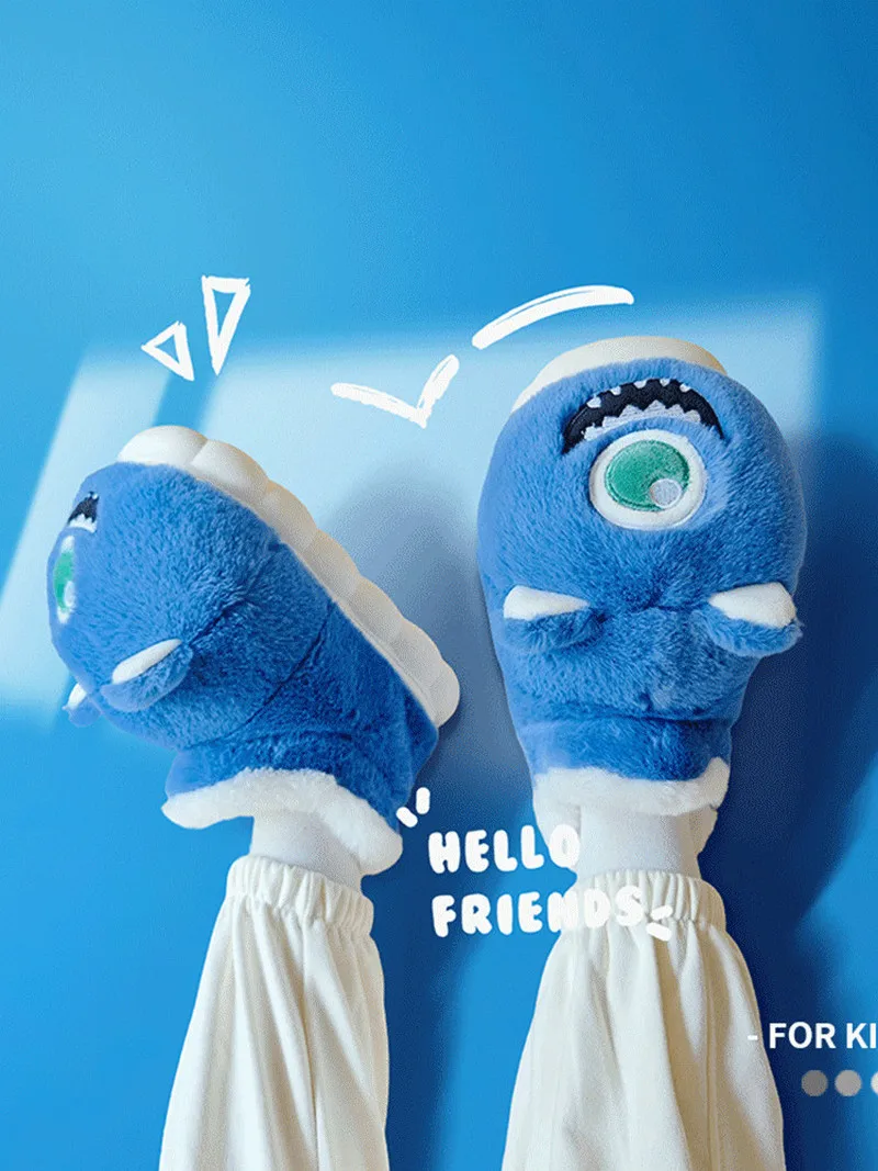 

Plush High top Shoes For Women Men Winter Warm Cartoon Cotton Shoes Pair Non-Slip Waterproof Outdoor Home Shoes