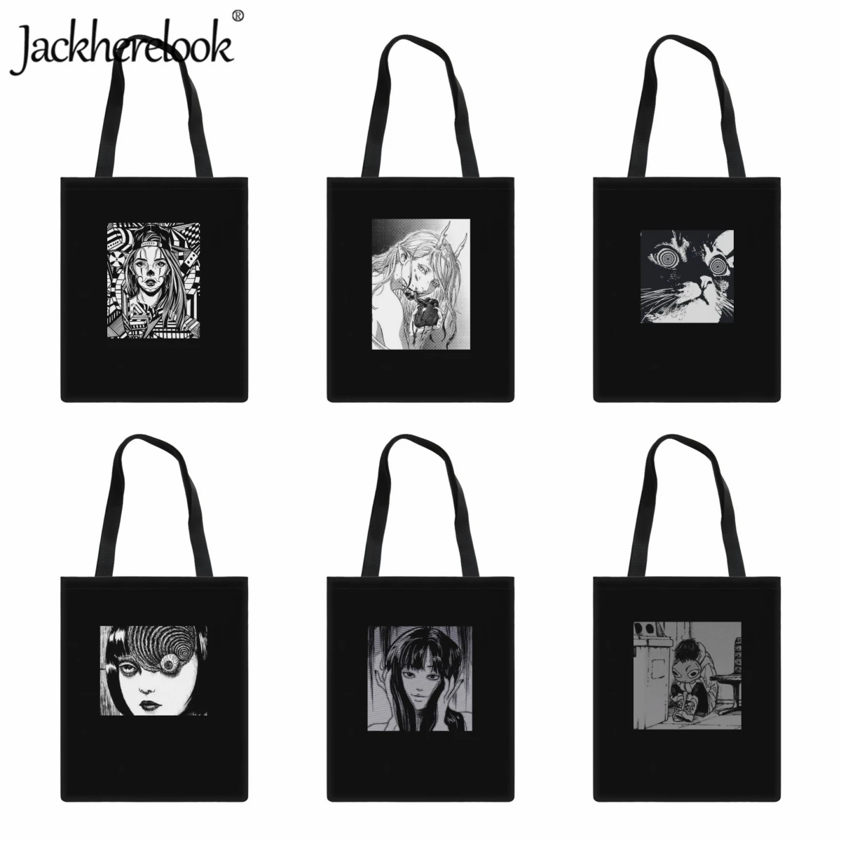 Jackherelook женские сумки на плечо японские ужасные с рисунком манги для подростков