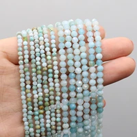 34mm natural amazonite crystal stone beads charms small round loose spacer beads for jewelry making diy bracelet necklace