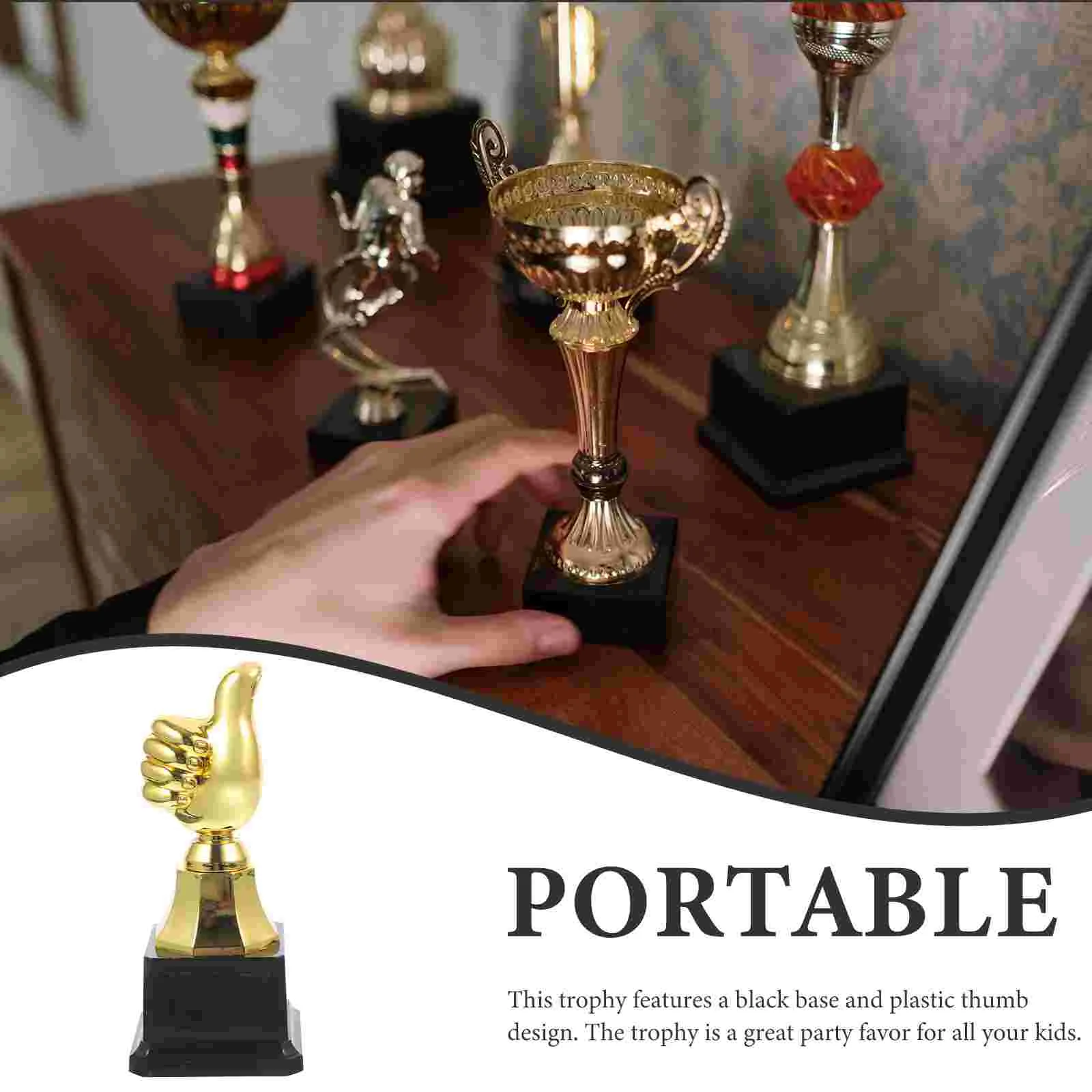 

Детский трофей, детская наградная игрушка, креативные баскетбольные медали, модель, пластиковый большой палец, золотой, домашний декор, на заказ