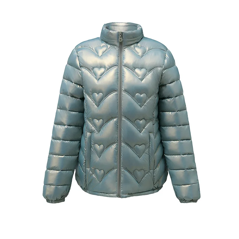 Fall Winter Stand Collar Lightweight Warm Down Jacket Solid Color Women's Casual Zipper Outerwear Puffer Jackets Female Coats