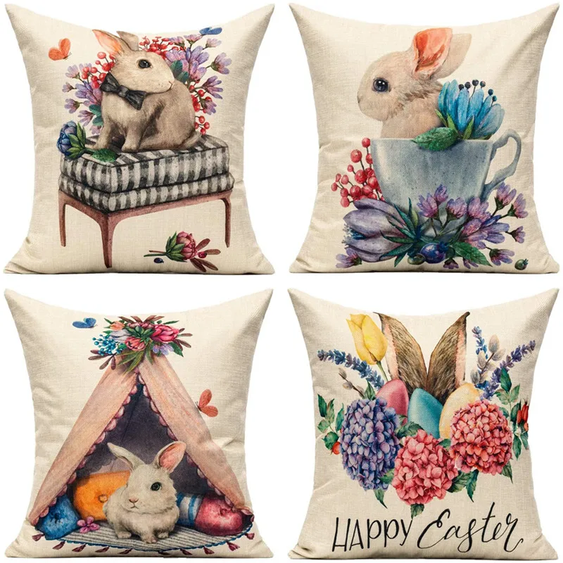 

45x45 см чехол с пасхальным яйцом, Кроликом, подушкой, красивые подарки, современный чехол на диван, поясная подушка, чехол, украшение для домаш...