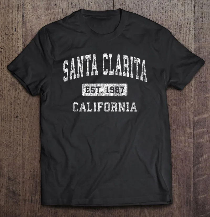 

Винтажная Спортивная футболка с надписью Santa Clarita California Ca, баскетбольная футболка для спортзала, блузка большого размера, мужские футболки д...