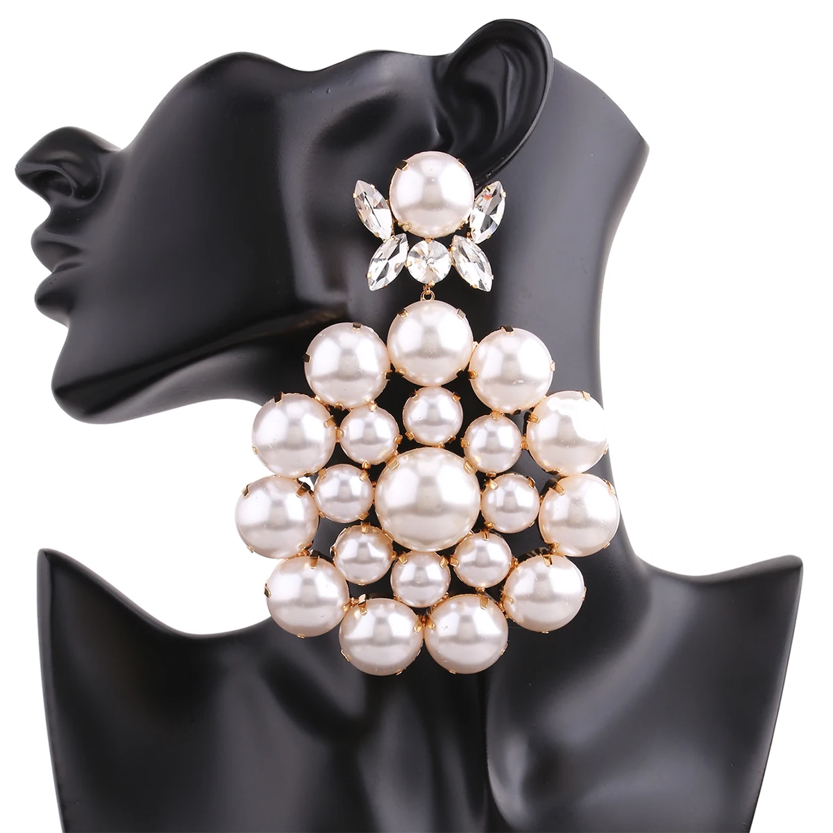 

Роскошные женские круглые серьги-подвески с искусственным жемчугом