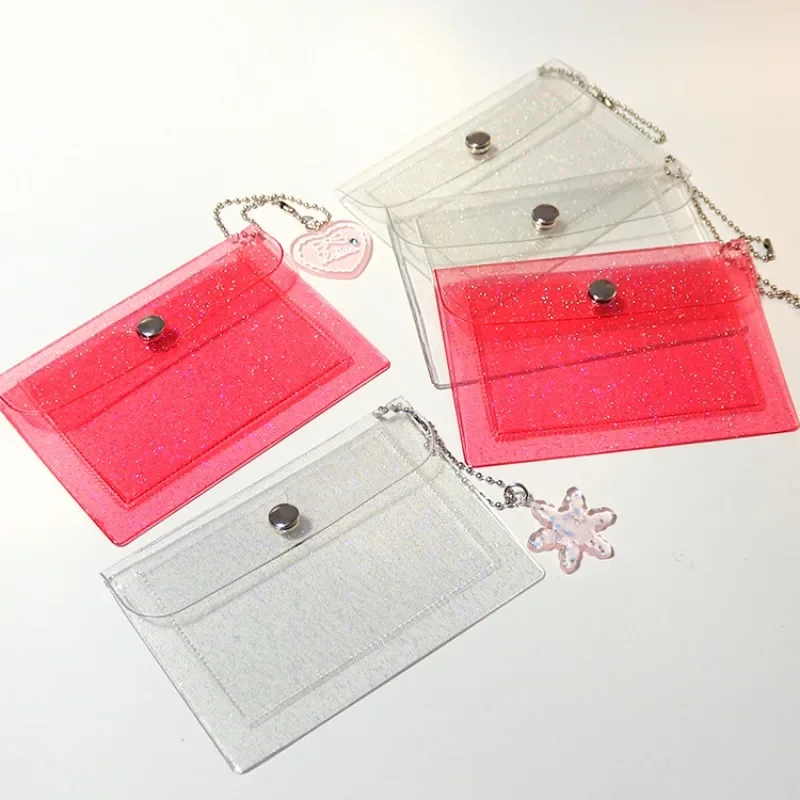 

Fashion Transparent Waterproof Pvc Women Card Case Business Card Holder Men Credit Card Bag Id Card Mini Wallet Girls Coin Purse