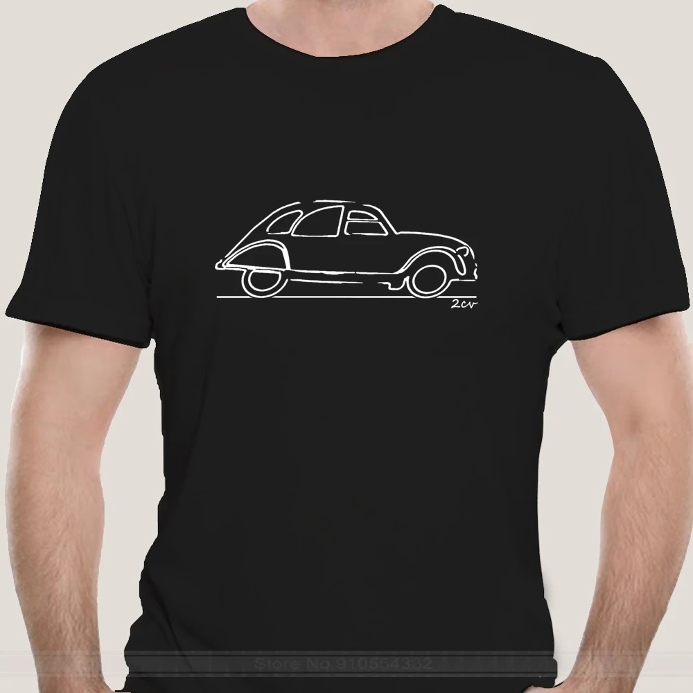 

Original Sketch classic car t-shirt Classic 2CV fashion t-sdhirt men cotton brand teeshirt