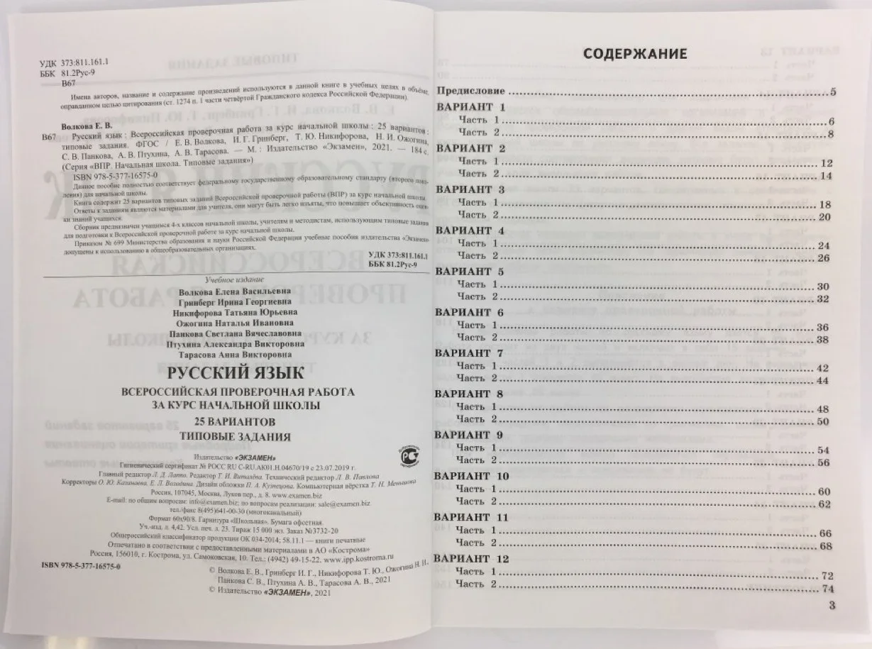 Книга Волкова Е.В. Русский язык. Всероссийская проверочная работа за курс