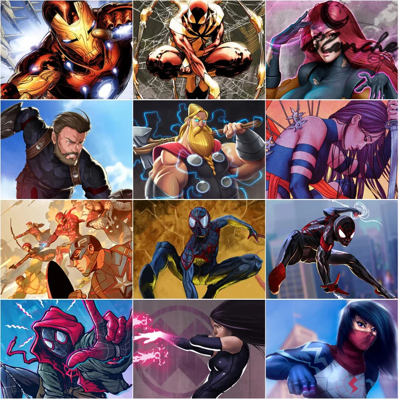 

Алмазная живопись Marvel Человек-паук, Железный человек, картина, вышивка, Полная паста, мозаика стразы, вышивка крестиком для спальни, домашни...