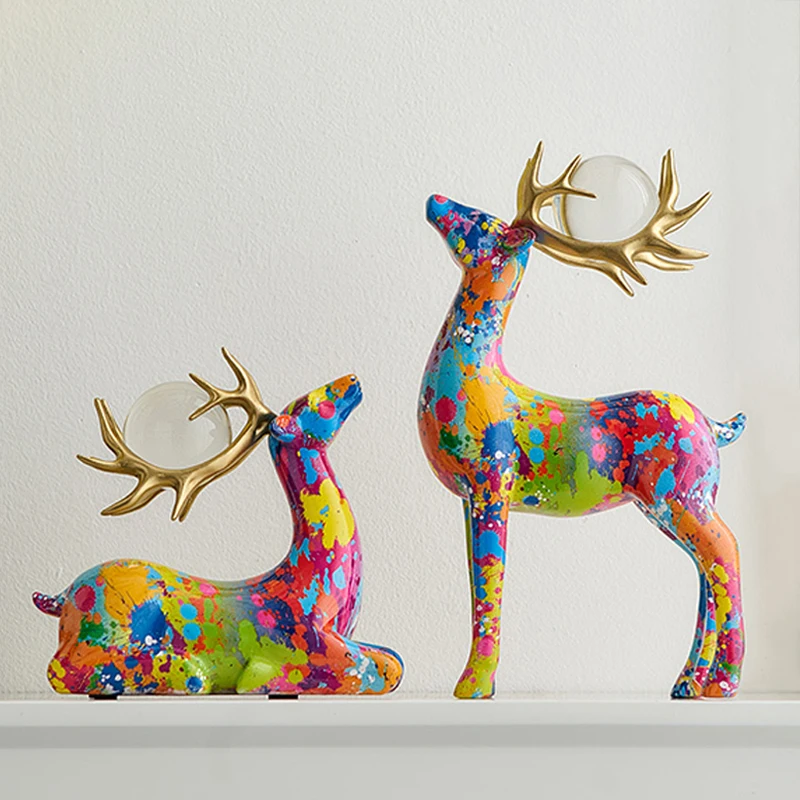 

Modern Nordic Home Accessories Resin Embellishments Deer Model Statues Desk Decoration Home Decoration Accessories Free Shipping