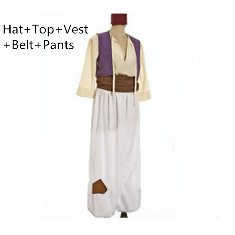

Men Aladdin Costume Jasmine Costume Aladdin and The Magic Lamp Princess Two Piece Set Top and Pants Adult Aladdin Costumes New