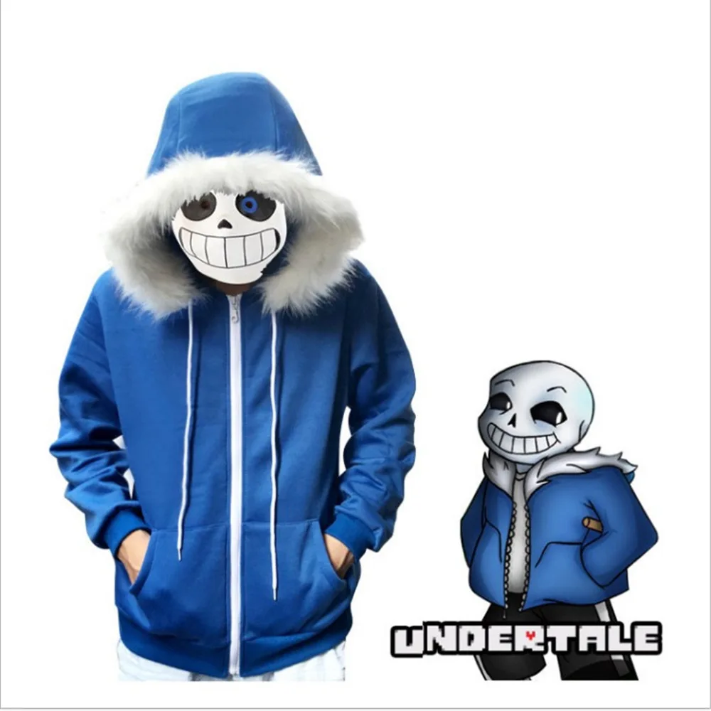 Синяя толстовка с капюшоном Undertale Sans Skeletons