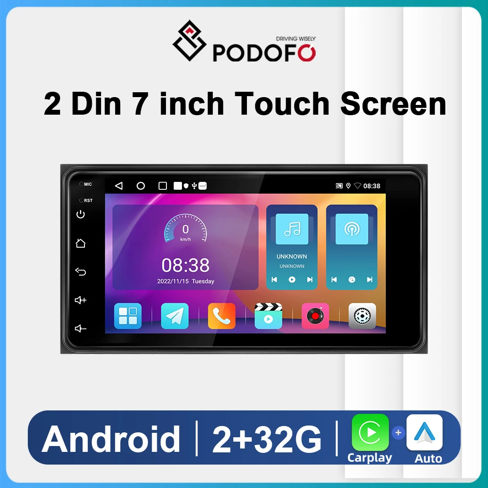 Автомагнитола Podofo мультимедийный плеер на Android с GPS Wi-Fi типоразмер 2 DIN