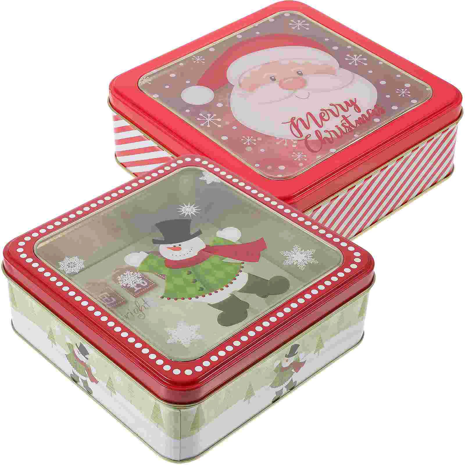 

Cookie Tins With Lids Christmas Candy Sugar Case Containers Storage Jar Biscuit Supplies