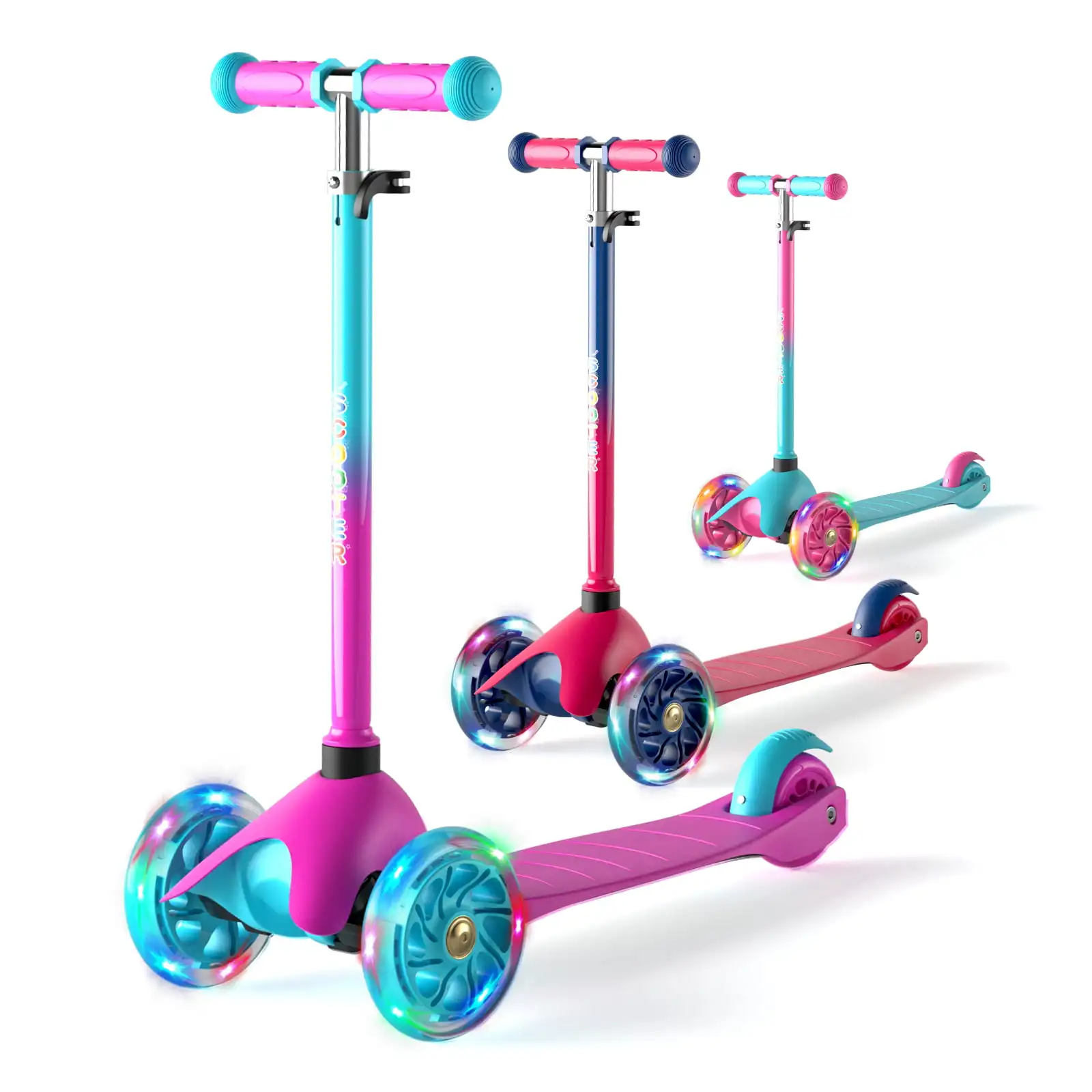

3 Wheel Scooters for Kids, Kick Scooter for Toddlers Girls Boys 3-8 Years Old,Purple