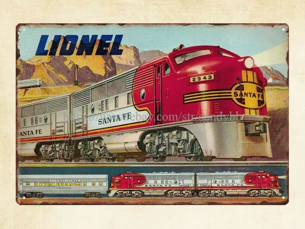 

Пивоваренный паб таблички подарок Lionel Santa Fe железнодорожная Модель Железнодорожный поезд металлический жестяной знак