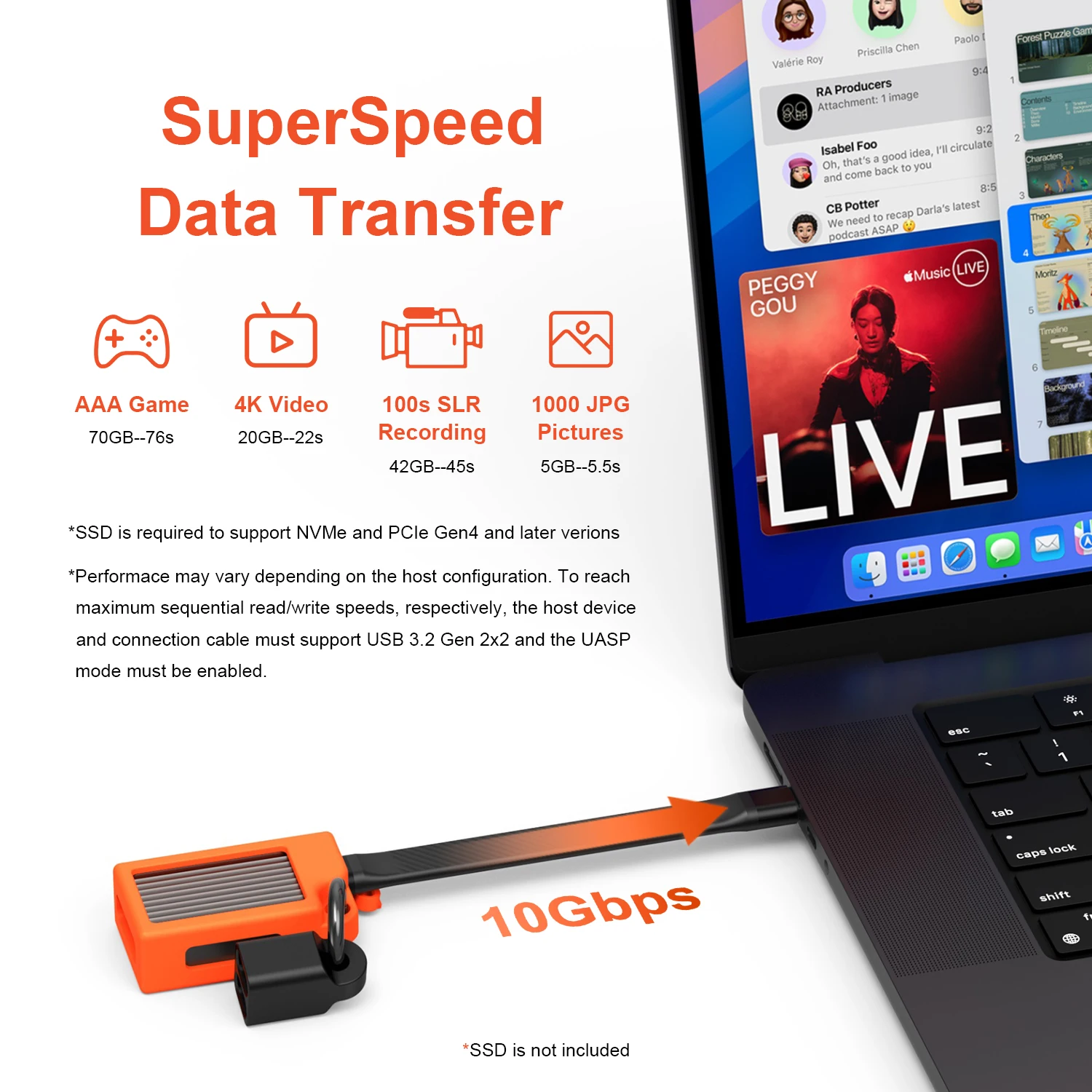 Корпус SSD Qwiizlab M.2 NVMe с металлическим радиатором 10 Гбит/с USB-C 3 2 2230 форм-фактора PCIe M