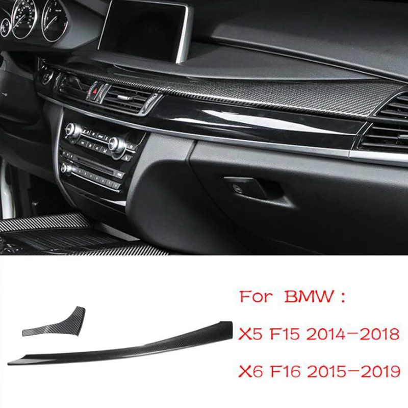 

Для BMW X5 X6 F15 F16 2014-2018 панель центральной консоли из настоящего углеродного волокна, внутренняя дверная полоса, отделка ручки переключения передач, декоративная крышка