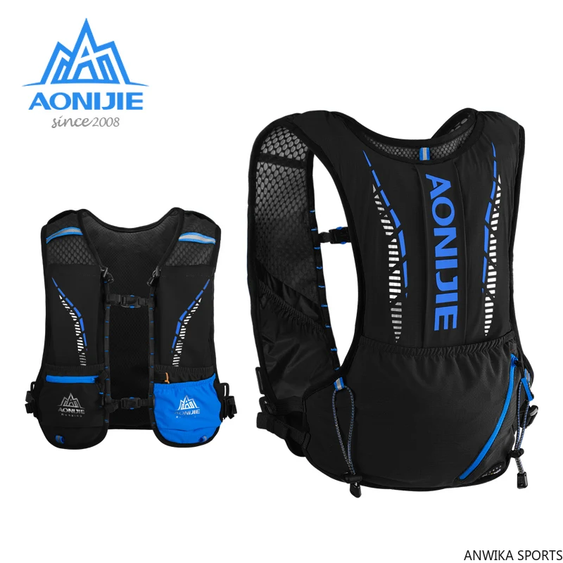AONIJIE C9102S Black Ultra Vest 5L Hydration Backpack Pack Bag Soft Water Bladder Flask Hiking Trail Running Marathon
