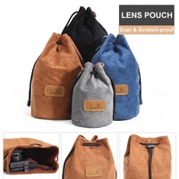 luxury vintage velvet fleece drawstring slr camera bags digital lens soft pouch for canon 5d2 5d3 5d4 6d2 r5 r5c m50 m200 1300d