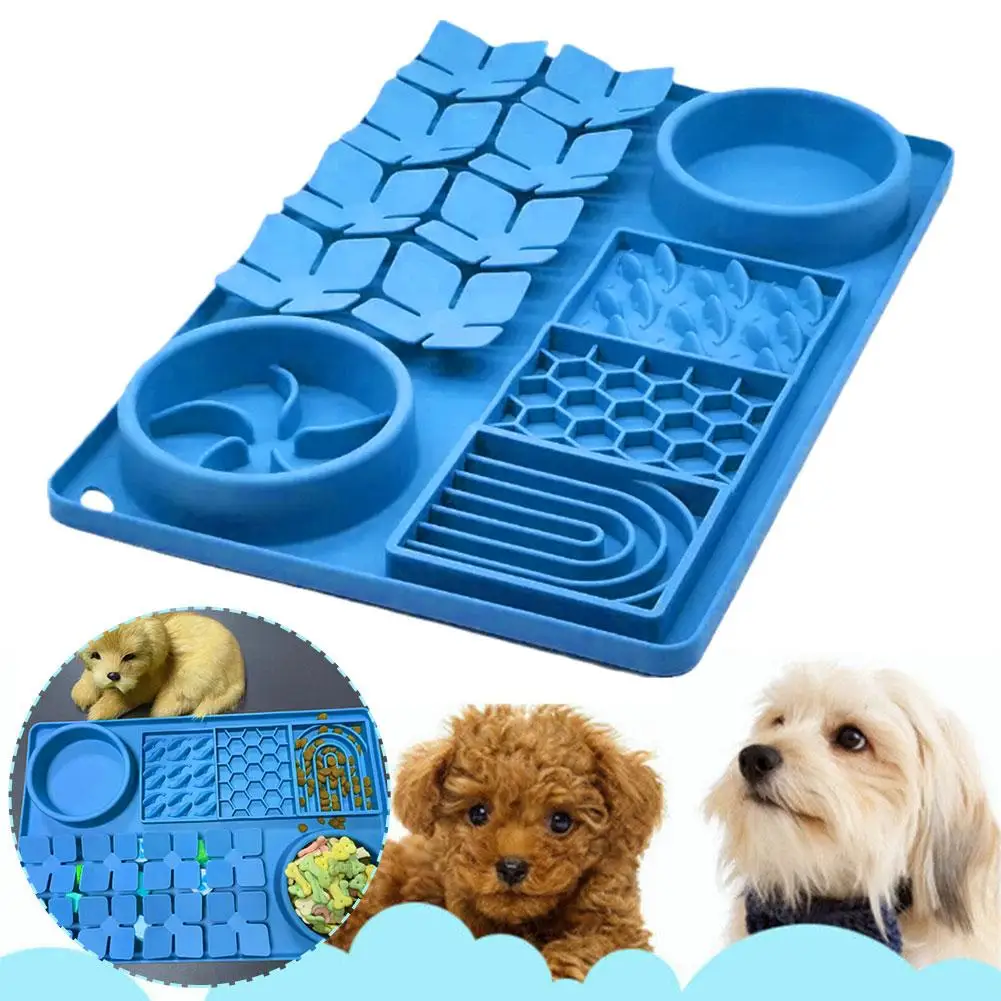 

Slow Feeder Upgraded 3 in 1 Dog Bowls Dog Licking Mat With Suction Cups For Anxiety Relief Perfect For Pet Food Yogurt BPA L4D6