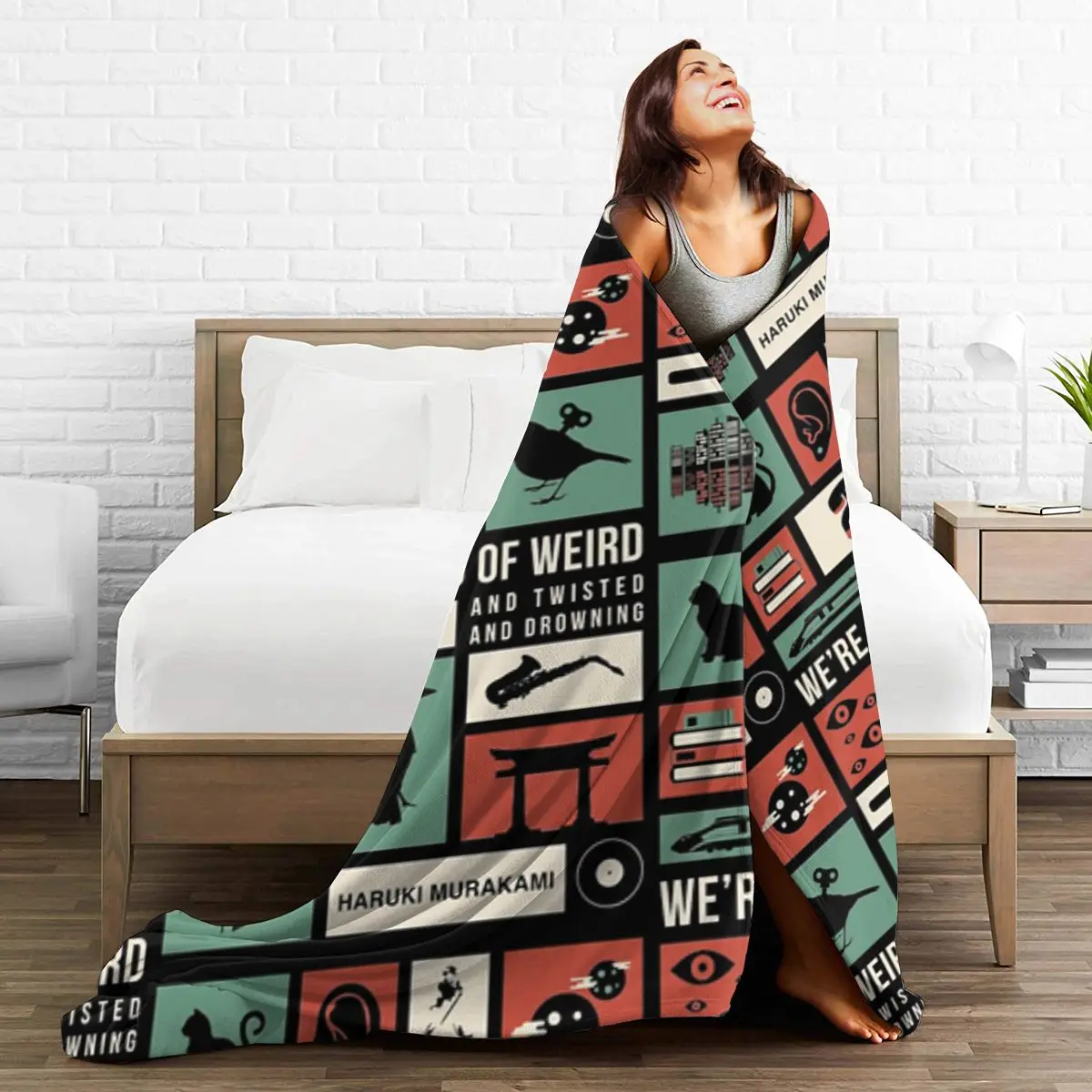 Ультрамягкое одеяло из микрофлиса Haruki Murakami