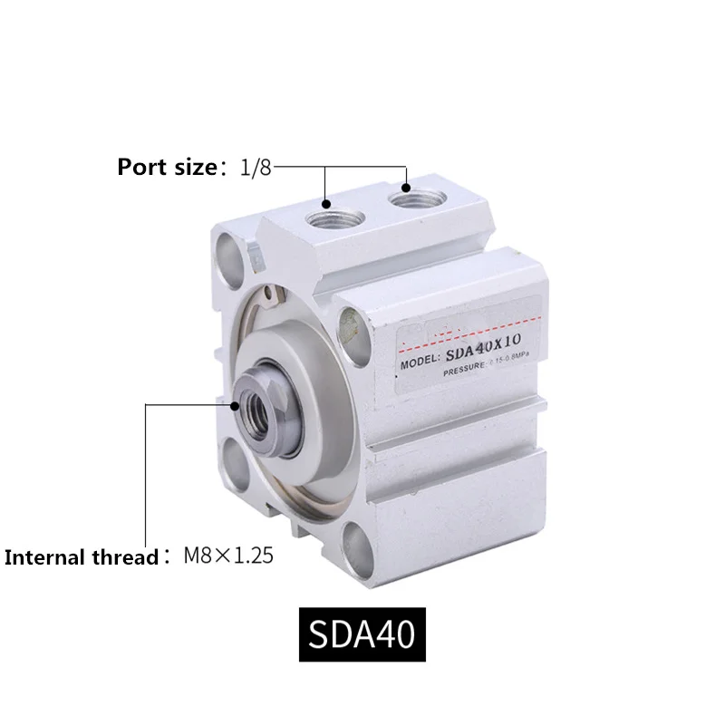 

Free shipping Thin cylinder SDA40 series 5mm to 100mm stroke aluminum alloy air cylinder Pneumatic components