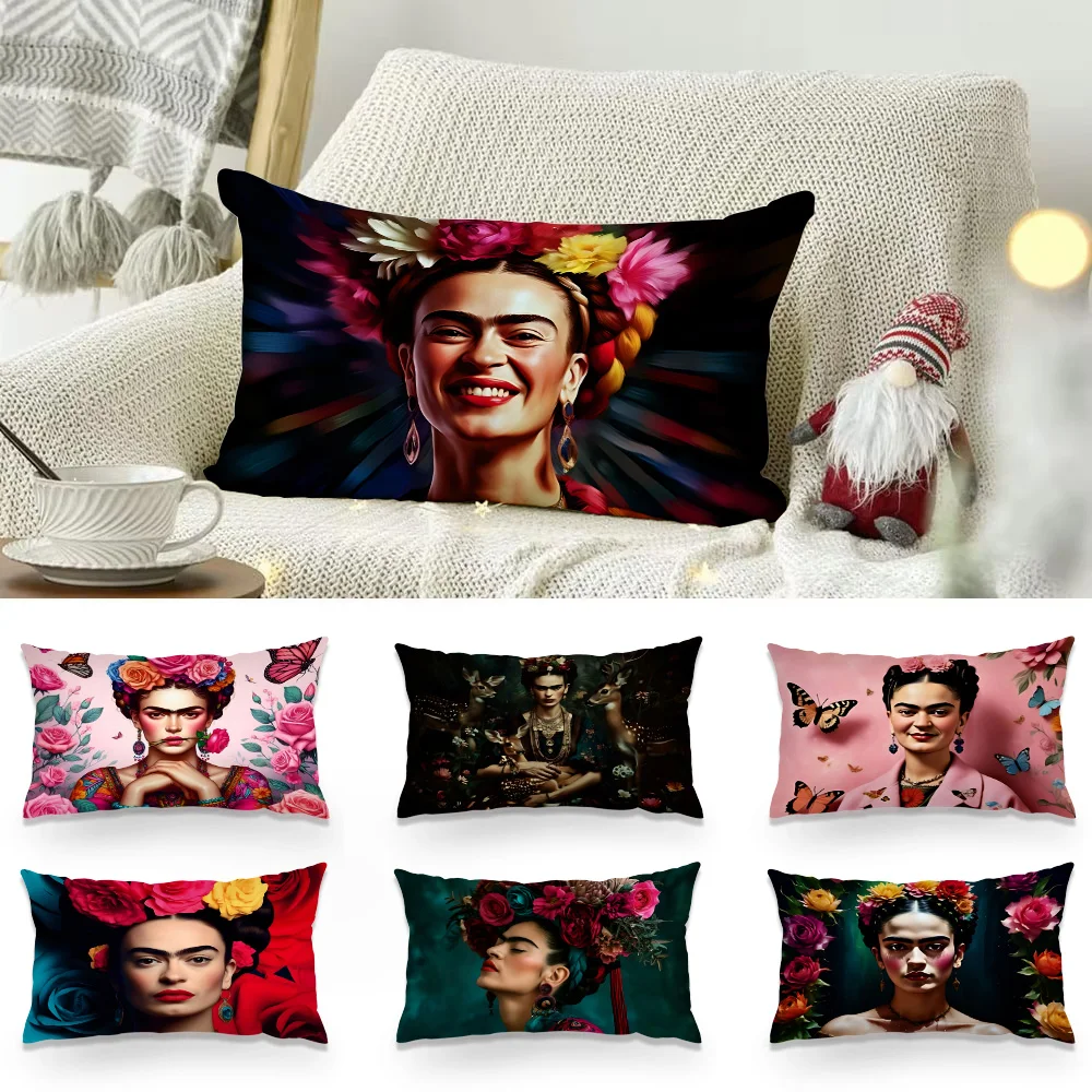 Pillow Covers Cartoon F-Frida Sofa Decorative Home Double-sided Printing Short Plush Cute Cushion Cover