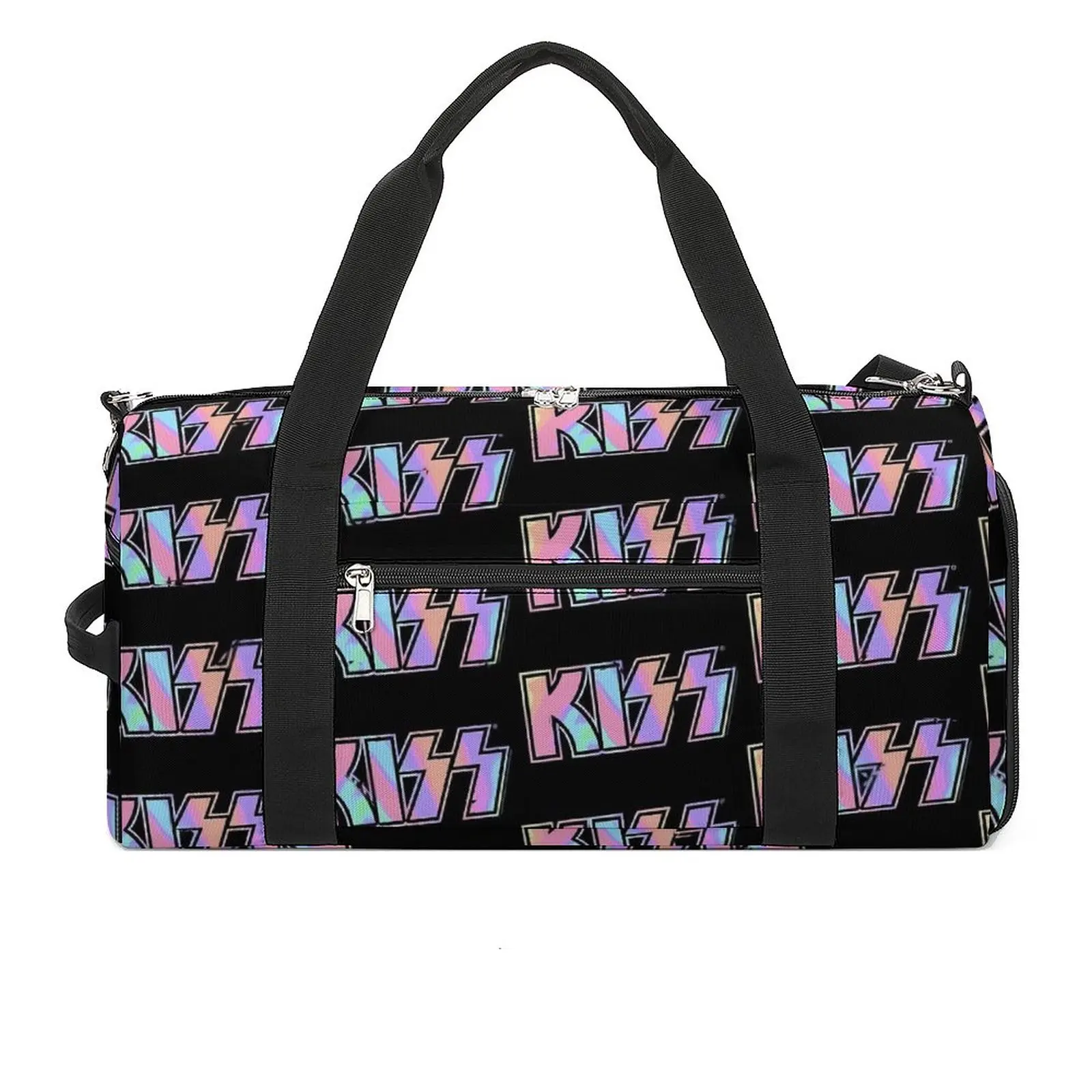 

Kiss Band Logo Sport Bags Pastel Tie Dye Gym Accessories Gym Bag Portable Male Female Design Handbag Travel Training Fitness Bag