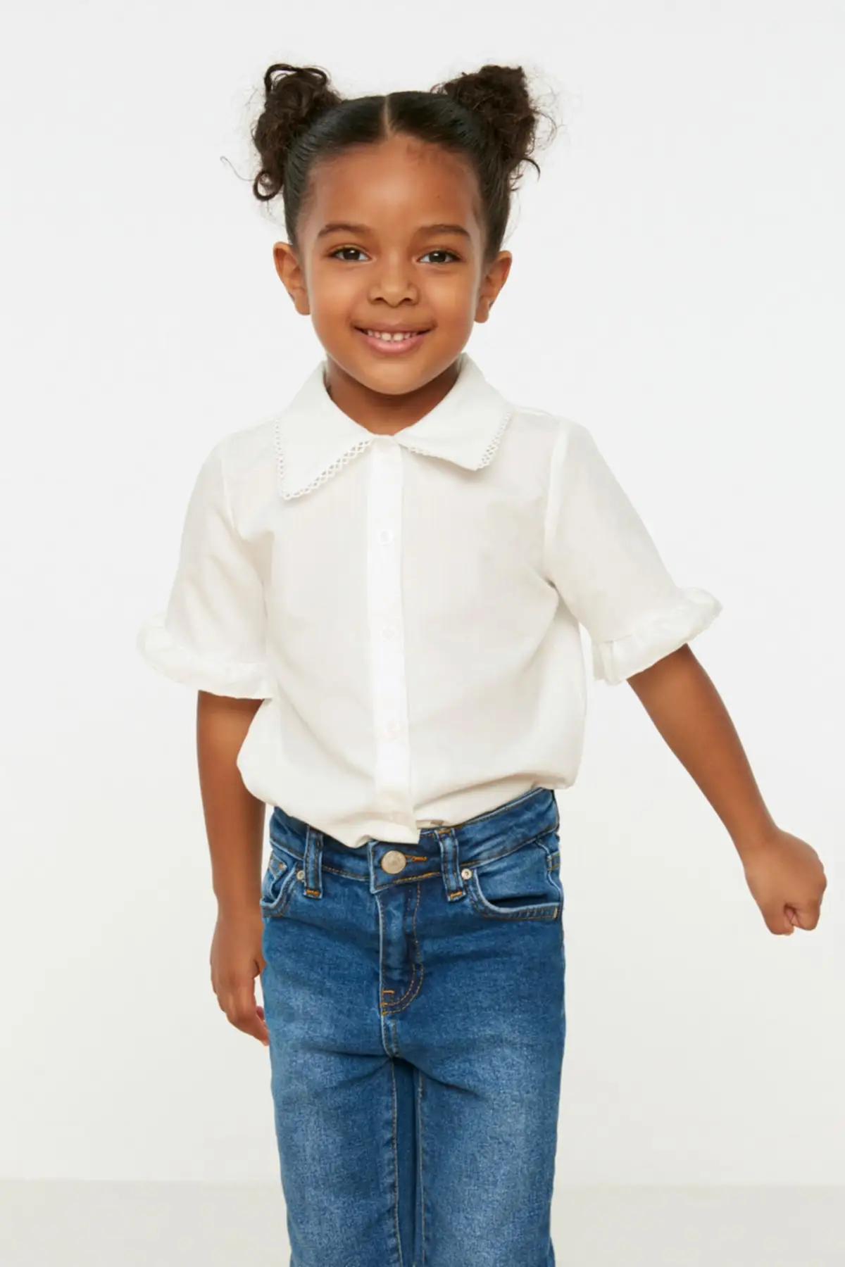 

Collar Detailed Girl Child Woven Shirt TKDSS22GO0067