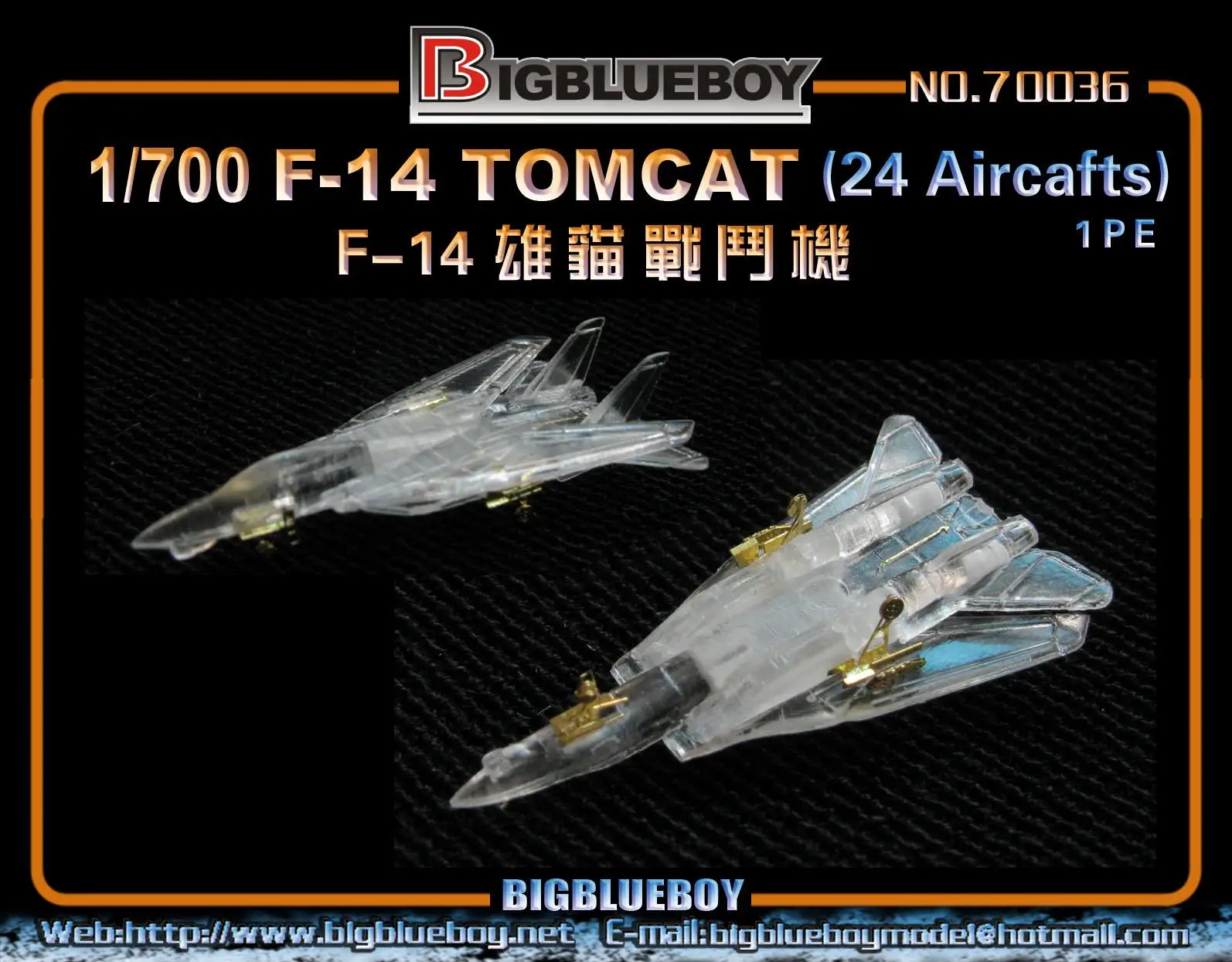 

Bigblueboy 70036 1/700 Scale F-14 TOMCAT (24 AIRCAFTS)