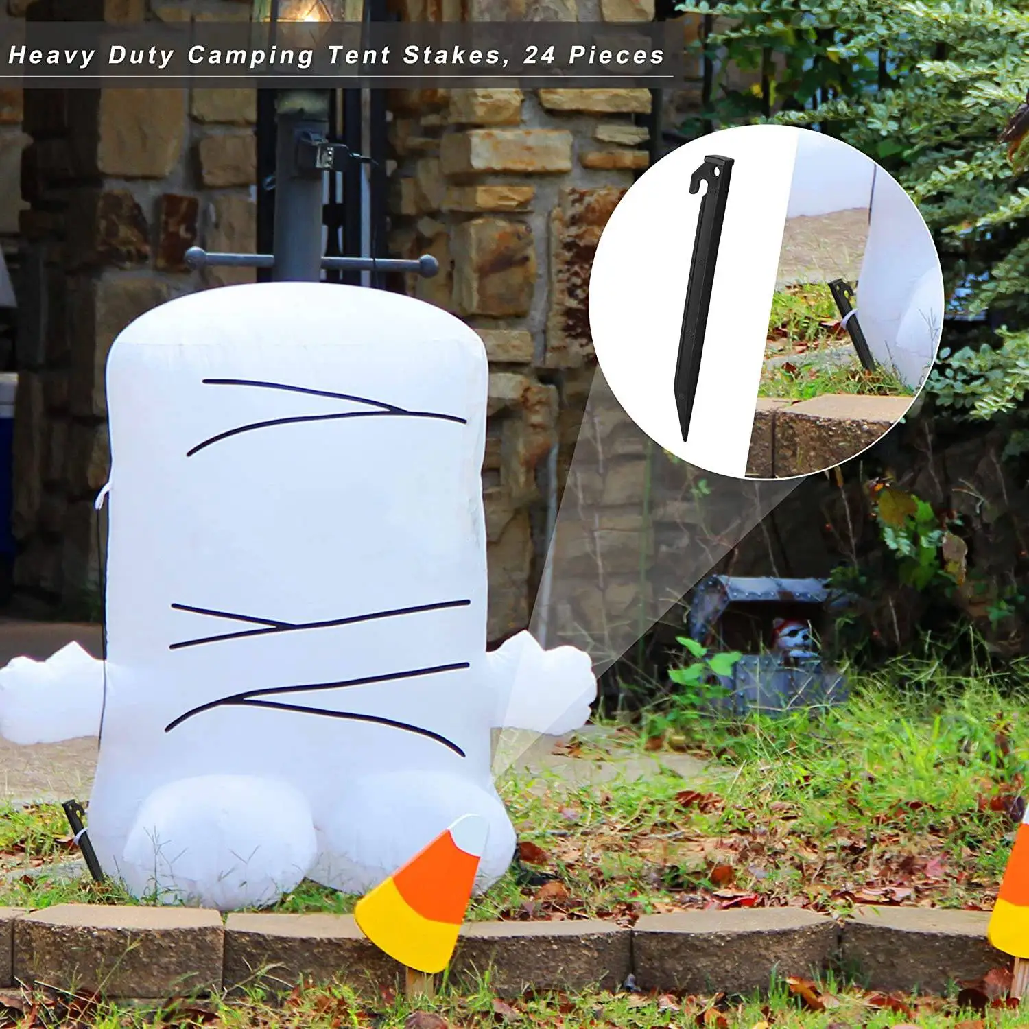 24 шт. пластиковые надувные колья 8 дюйма дворовые анкерные украшение для сада