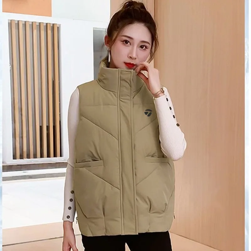 2023 New Women's Winter Golf Jacket Korea Fashion Loose Cotton Golf Jacket Warm Collar Brand Golf Jacket