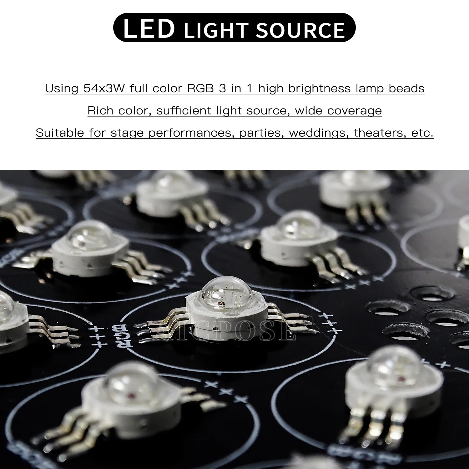 DMX512 управление 54x3W RGB 3 в 1 светодиодный Par Светильник DJ оборудование для дискотеки