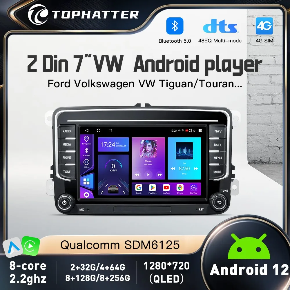 

Автомагнитола на Android для Volkswagen VW Passat 8 дюймов B6 B7 CC Tiguan Touran GOLF POLO Carplay 4G Автомобильный мультимедийный GPS 2din Авторадио